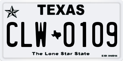 TX license plate CLW0109