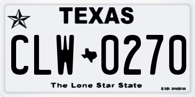 TX license plate CLW0270