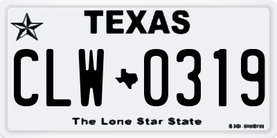 TX license plate CLW0319