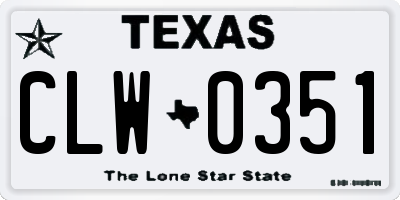 TX license plate CLW0351