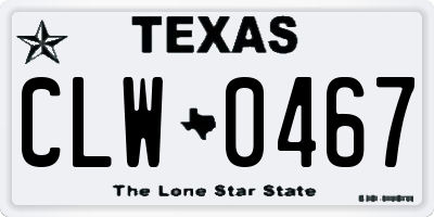 TX license plate CLW0467