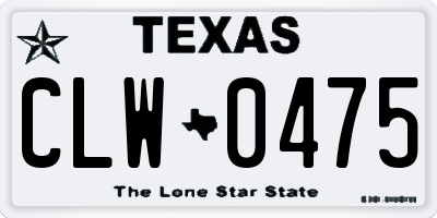 TX license plate CLW0475