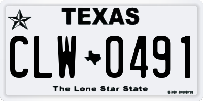 TX license plate CLW0491