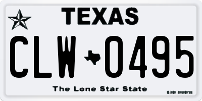 TX license plate CLW0495