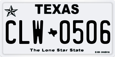 TX license plate CLW0506