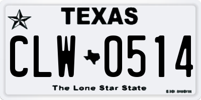 TX license plate CLW0514