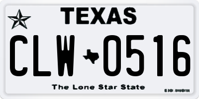 TX license plate CLW0516