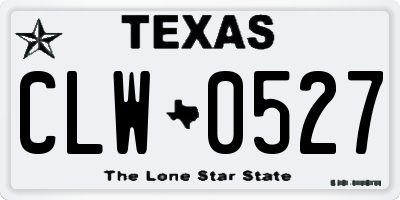 TX license plate CLW0527