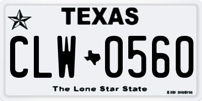 TX license plate CLW0560