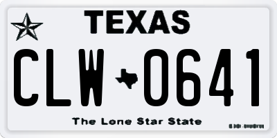TX license plate CLW0641