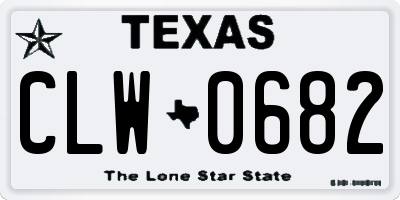TX license plate CLW0682