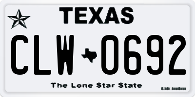 TX license plate CLW0692