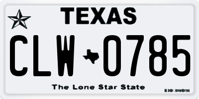TX license plate CLW0785