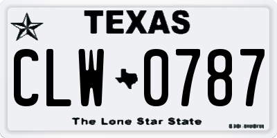 TX license plate CLW0787