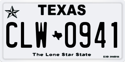TX license plate CLW0941