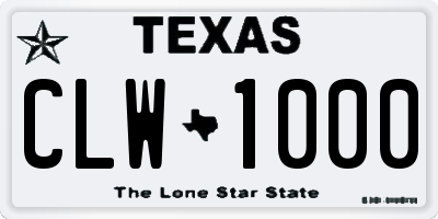 TX license plate CLW1000