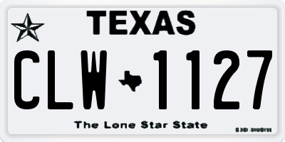 TX license plate CLW1127