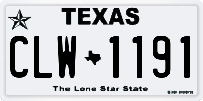 TX license plate CLW1191