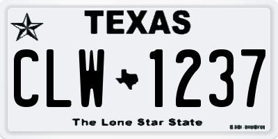 TX license plate CLW1237