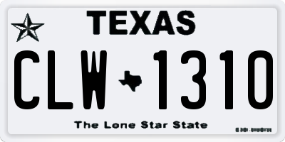 TX license plate CLW1310
