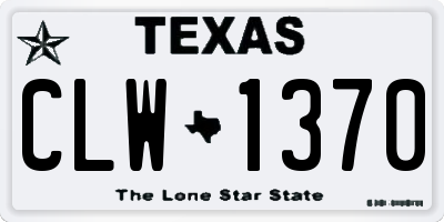 TX license plate CLW1370