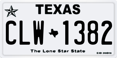 TX license plate CLW1382