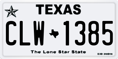 TX license plate CLW1385
