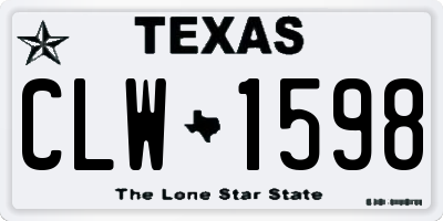TX license plate CLW1598