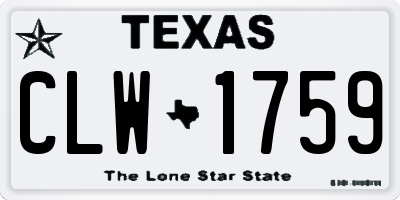 TX license plate CLW1759