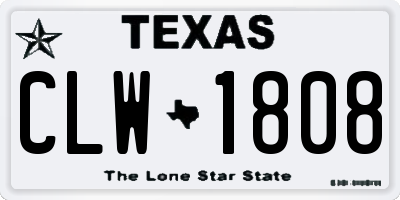TX license plate CLW1808
