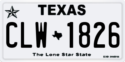 TX license plate CLW1826