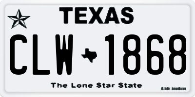 TX license plate CLW1868
