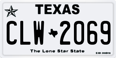 TX license plate CLW2069