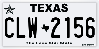 TX license plate CLW2156