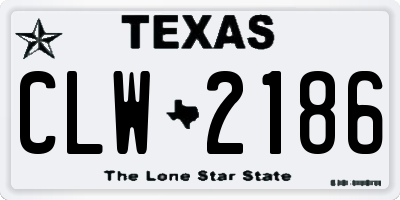 TX license plate CLW2186