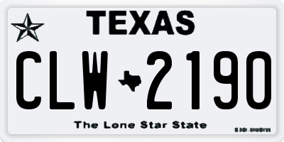 TX license plate CLW2190