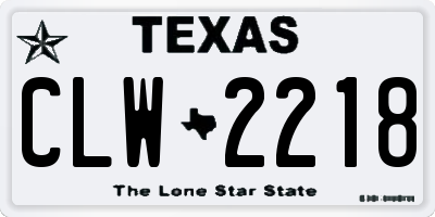 TX license plate CLW2218