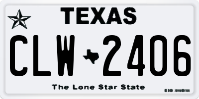 TX license plate CLW2406