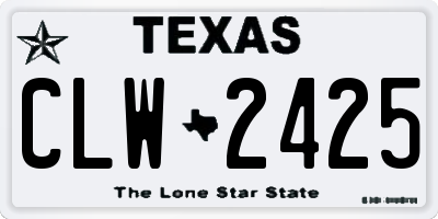 TX license plate CLW2425
