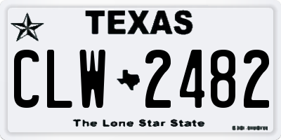 TX license plate CLW2482