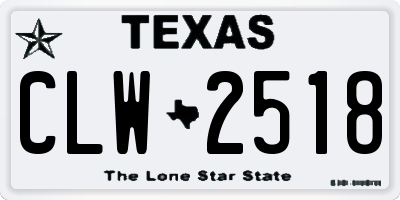 TX license plate CLW2518