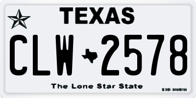 TX license plate CLW2578