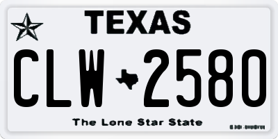TX license plate CLW2580