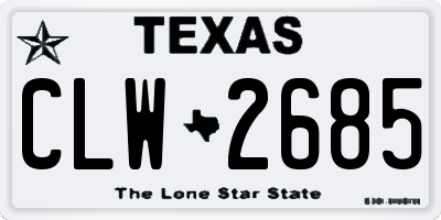 TX license plate CLW2685