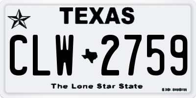 TX license plate CLW2759