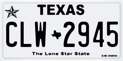 TX license plate CLW2945