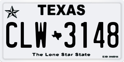 TX license plate CLW3148