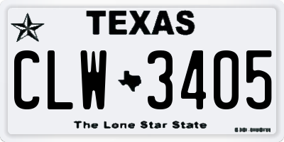 TX license plate CLW3405
