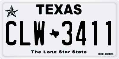 TX license plate CLW3411