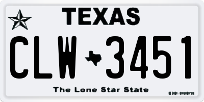 TX license plate CLW3451